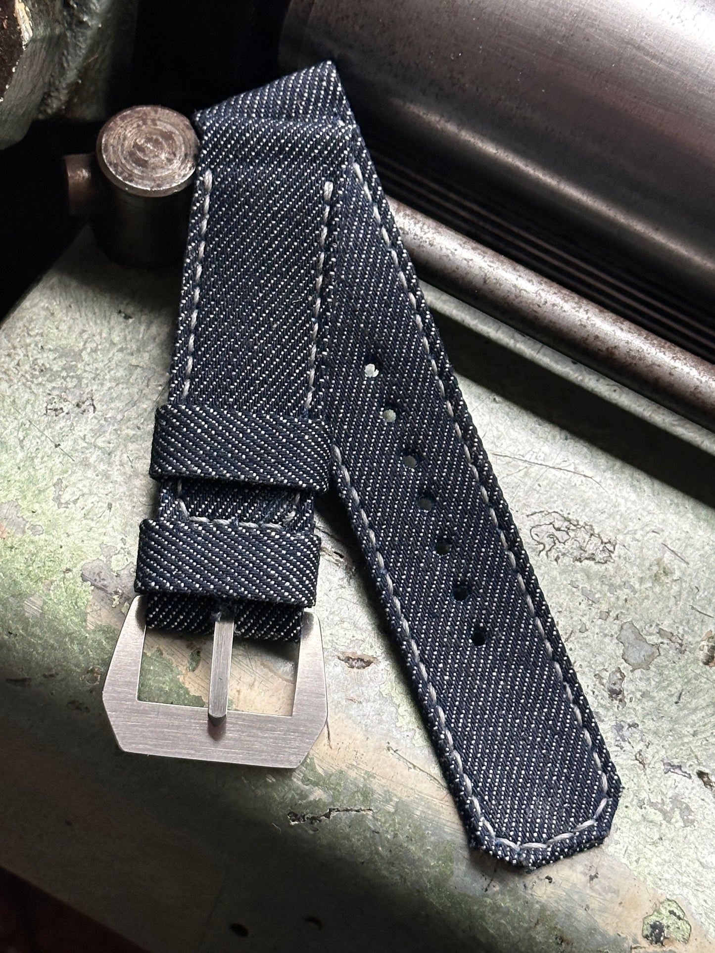 *NEW* ANTIQUE DENIM - METAL GREY [sanders] strap W:24/24 L:135/85 T:3,2mm