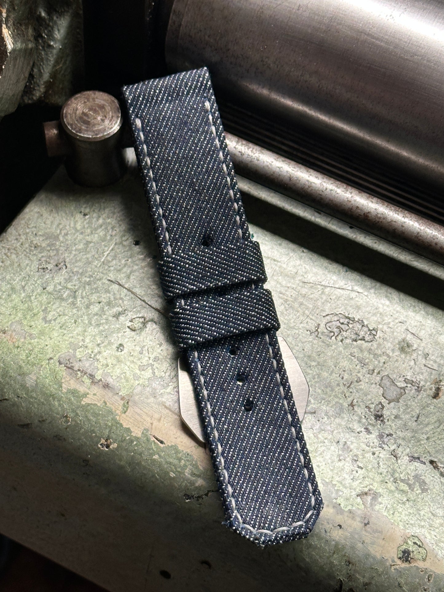*NEW* ANTIQUE DENIM - METAL GREY [sanders] strap W:24/24 L:135/85 T:3,2mm