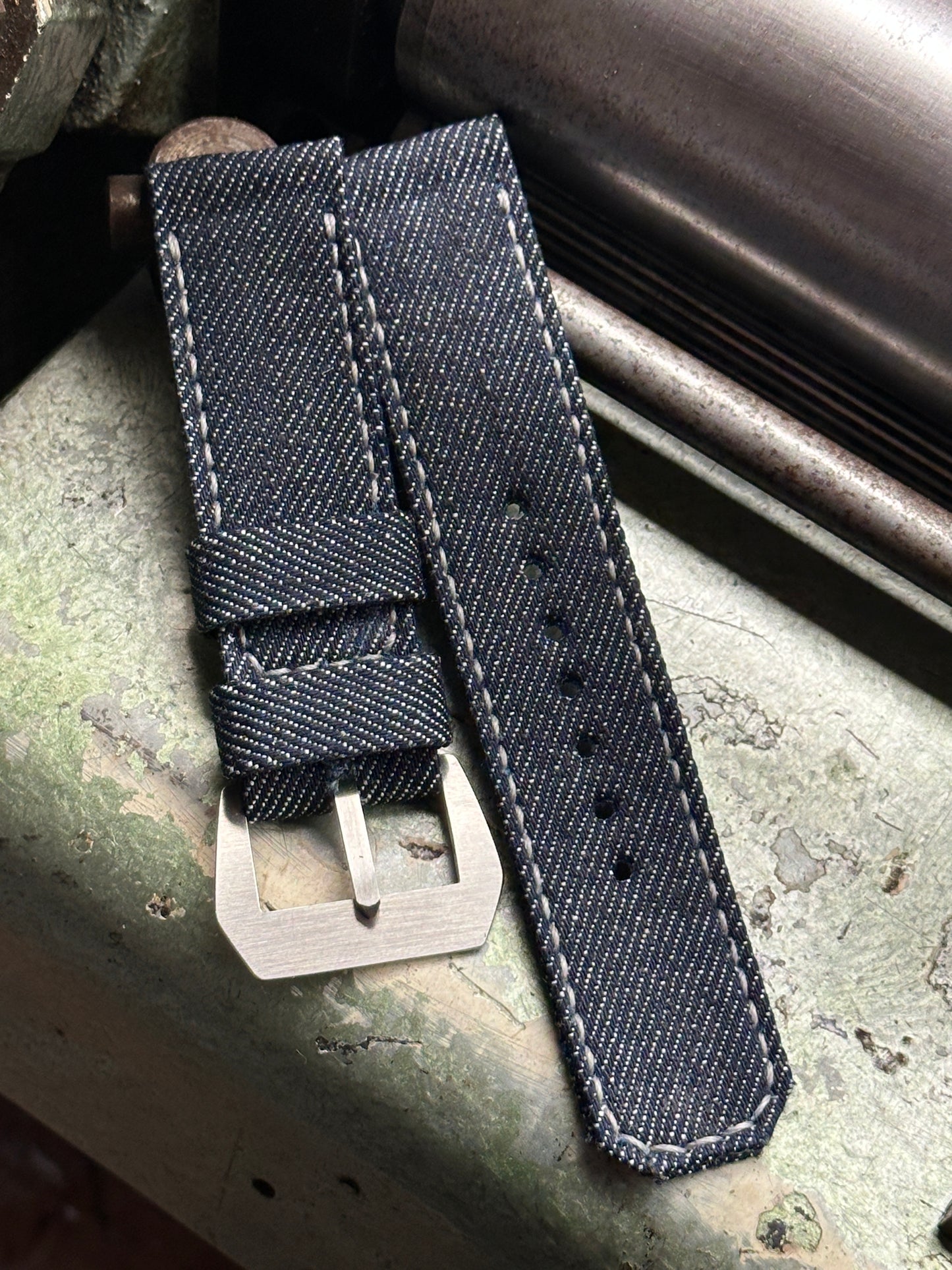 *NEW* ANTIQUE DENIM - METAL GREY [sanders] strap W:24/24 L:135/85 T:3,2mm