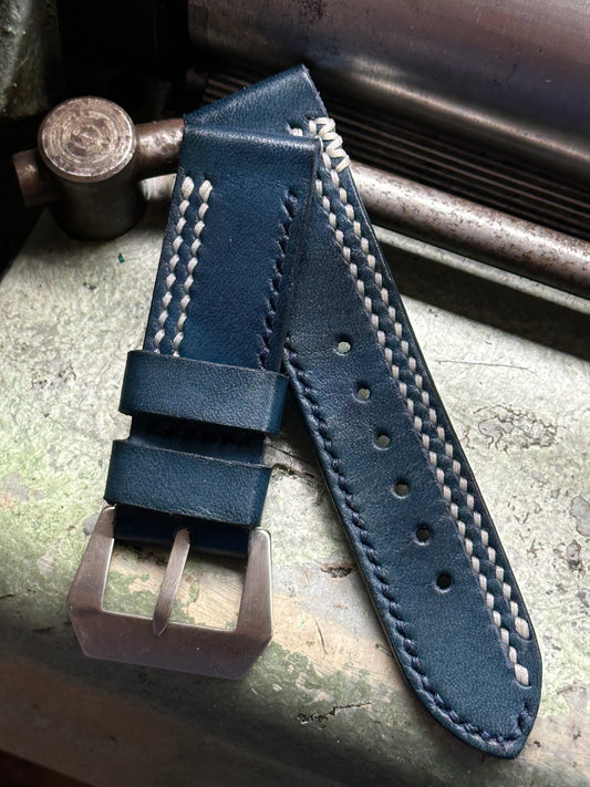 PHAEDRA CUSTOM PATINA BLUE - WHITE [sanders] strap W: 24/24 L: 125/75 T: 3,2mm